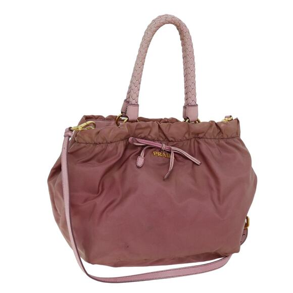 PRADA Hand Bag Nylon Pink - Picture 1 of 9
